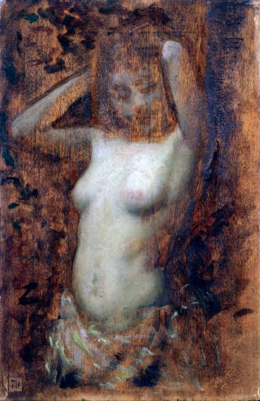 Studio di donna con seno nudo e braccia sollevate dietro la testa - GAM, Raccolta Civica d'Arte Moderna e Contemporanea, Torino
